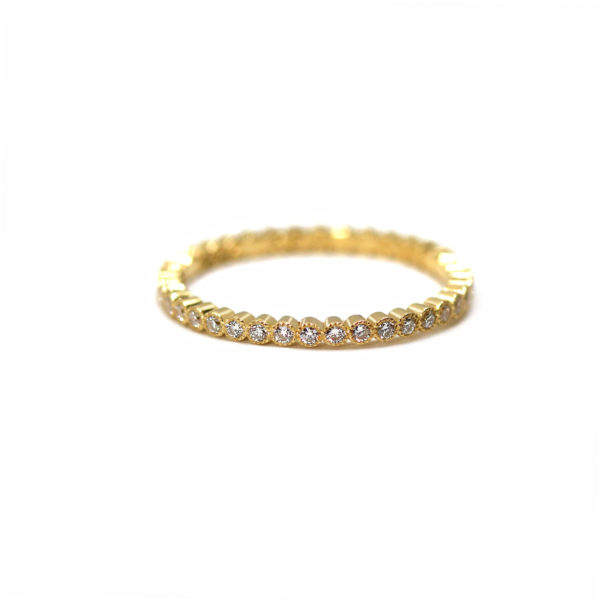 Alliance Millie or jaune et diamants