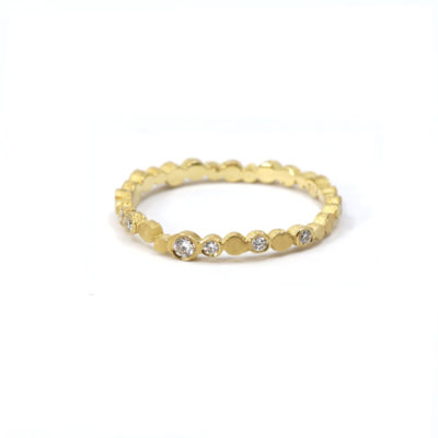 Alliance Pépite or jaune et diamants