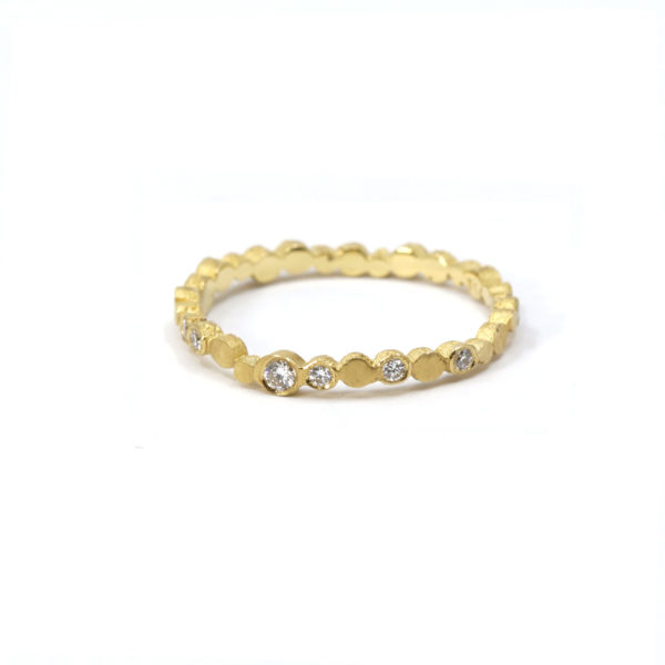 Alliance Pépite or jaune et diamants