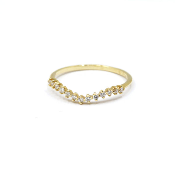 Alliance Sarita demi or jaune et diamants
