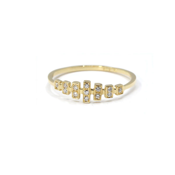 Bague Couronne or jaune et diamants