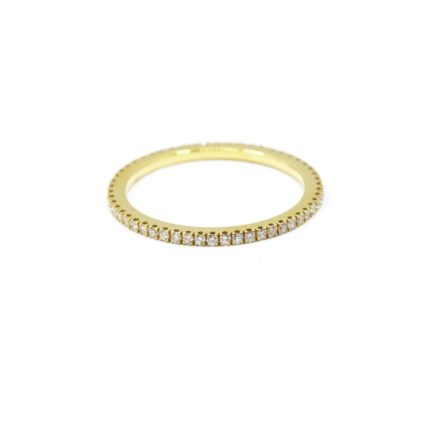 Bague Eternity or jaune et diamants