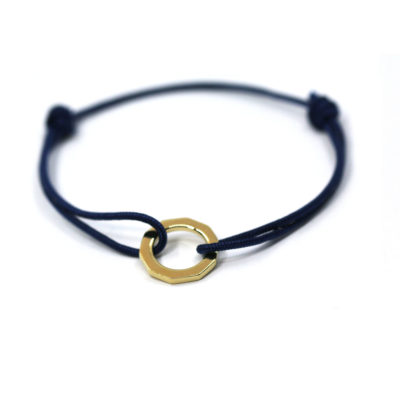 bracelet cordon Jul noir vermeil
