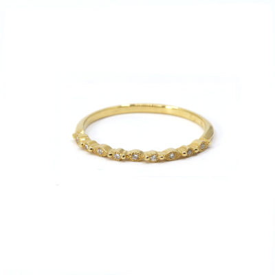 demi Bague La Discrète or jaune et diamants