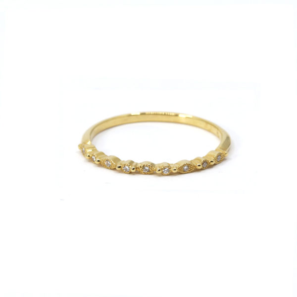 demi Bague La Discrète or jaune et diamants