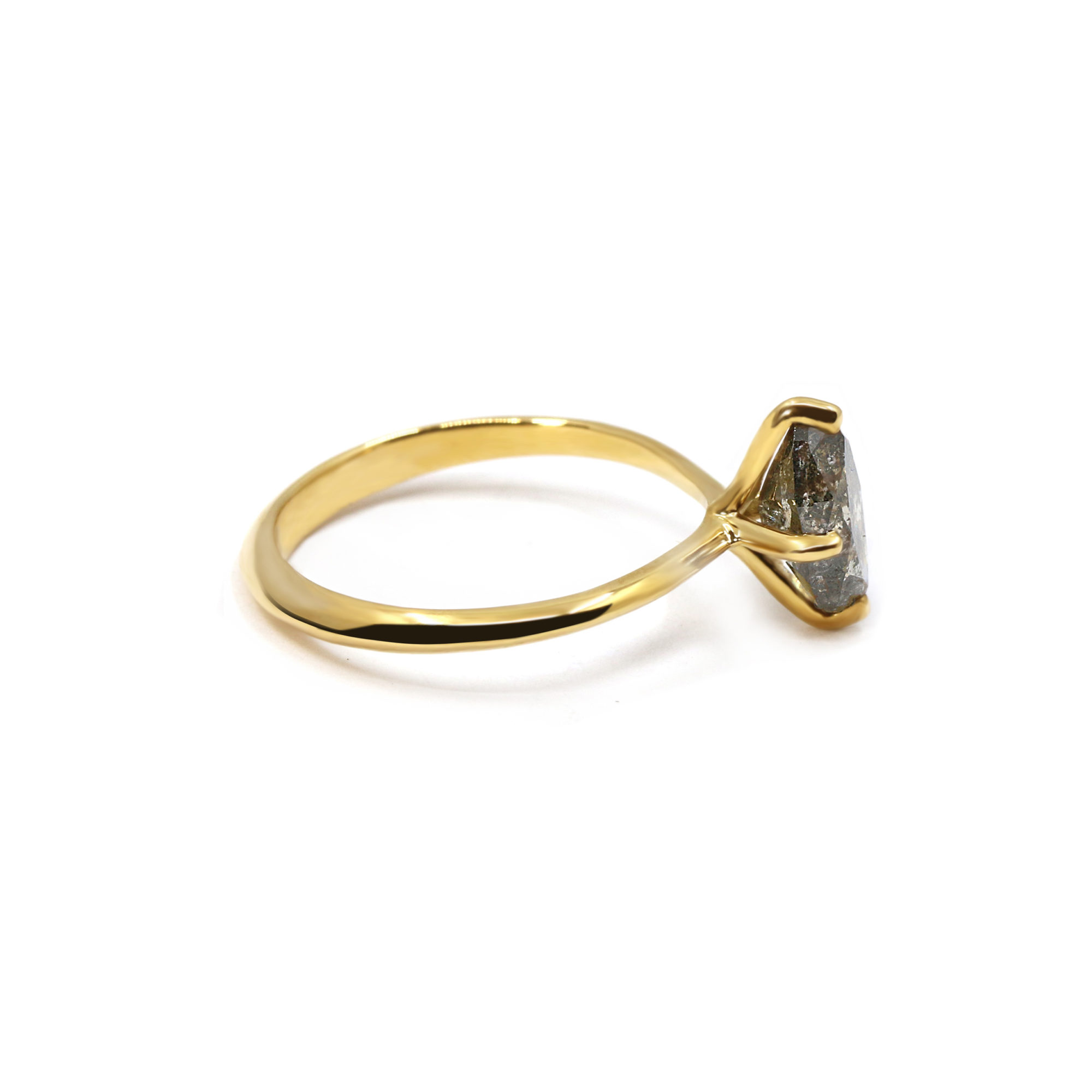 Bague La Marquise or jaune et diamant gris