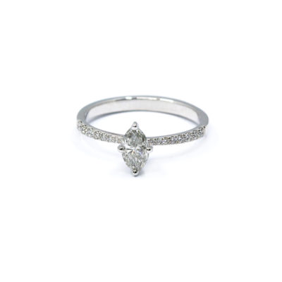 Bague La Pétillante or blanc et diamants