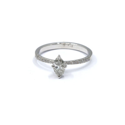 Bague La Pétillante or blanc et diamants