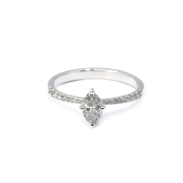 Bague de fiançailles La Pétillante or blanc et diamants