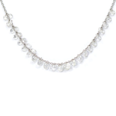 Collier Etincelles or blanc 18ct et diamants-2