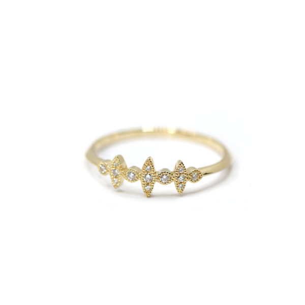 Bague Marquise or jaune et diamants