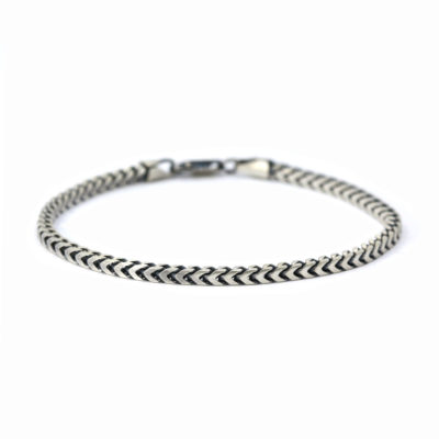 bracelet Franco homme brossé et oxydé