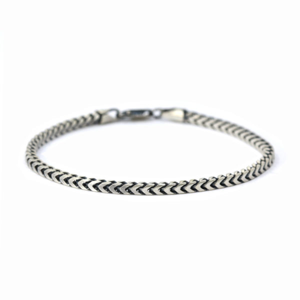 bracelet Franco homme brossé et oxydé