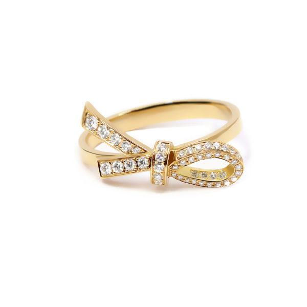 Bague Ruban or jaune et diamants