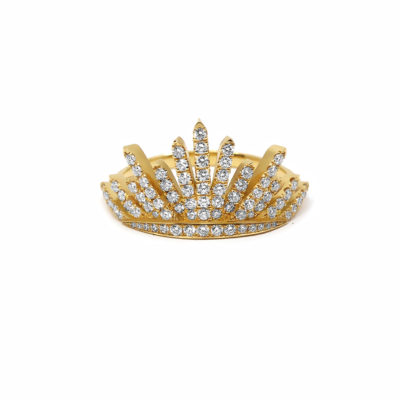 Bague Soleil or jaune et diamants