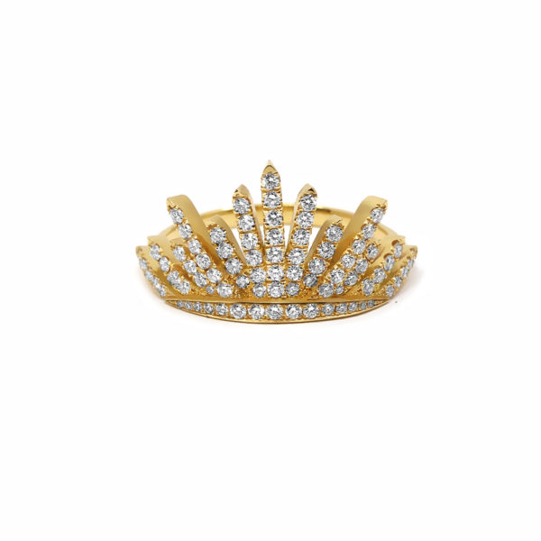 Bague Soleil or jaune et diamants