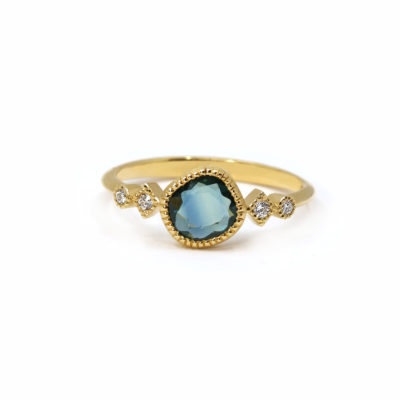 Bague Sorni saphir teal et diamants