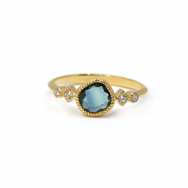 Bague Sorni saphir teal et diamants