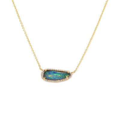 Collier Cosmique opale et diamants