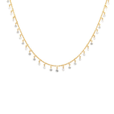 Collier Etincelles #2 or jaune et diamants