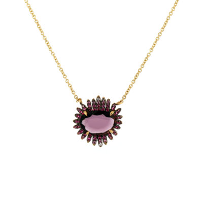 Collier Vibrations spinelle, saphirs or jaune