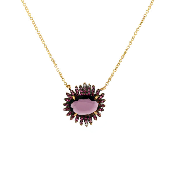 Collier Vibrations spinelle, saphirs or jaune