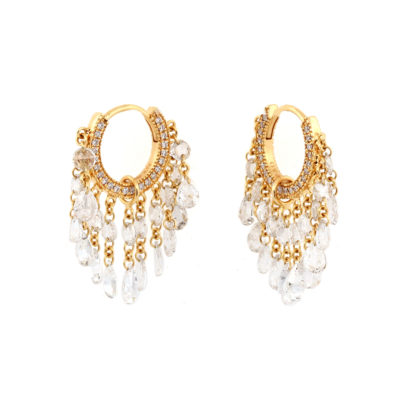 Créoles Shangri-La or jaune et diamants