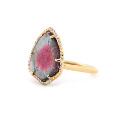 Bague Alba tourmaline or jaune et diamants