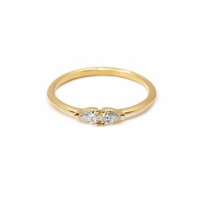 Bague Promesse diamants poires