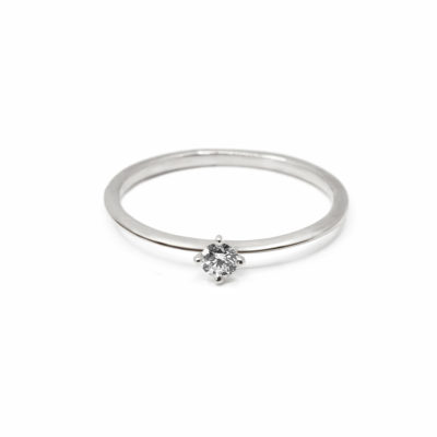 Bague de fiançailles Promesse brillant or blanc