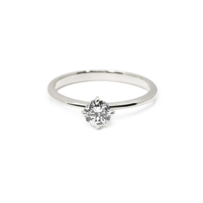 Bague de fiançailles Solitaire 0.41ct or blanc