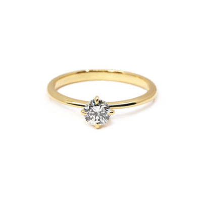 Bague de fiançailles Solitaire 0.41ct or jaune