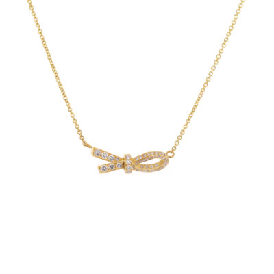 Collier Ruban or jaune et diamants