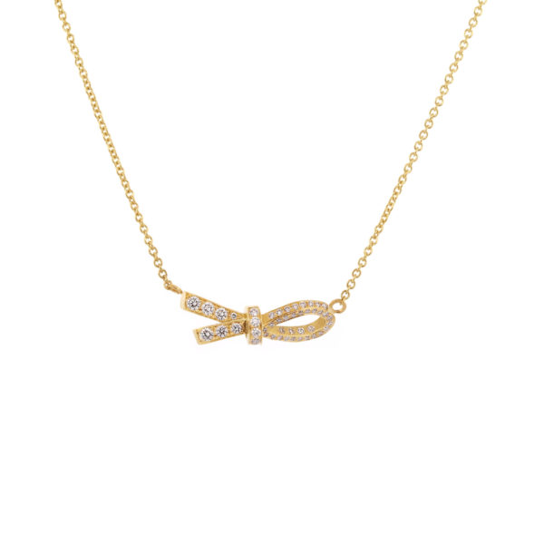 Collier Ruban or jaune et diamants