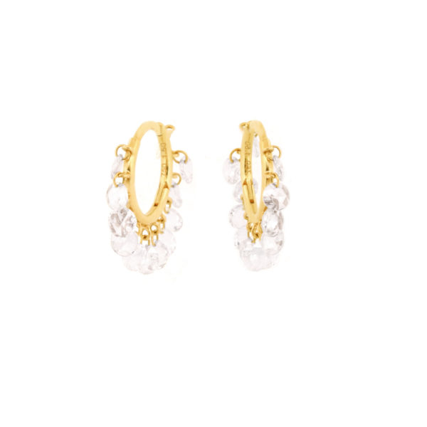 Créoles Etincelles or jaune et diamants