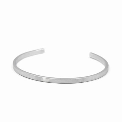 bracelet homme jonc Jo brossé fil rectangulaire 3mm argent