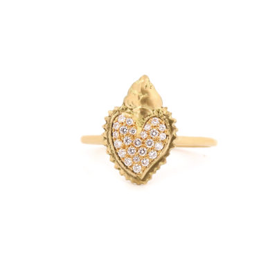 Bague ExVoto or jaune et diamants