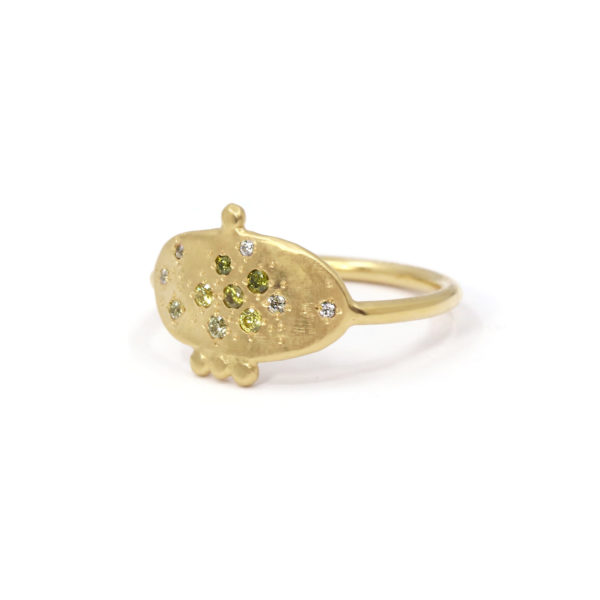 Bague Mystique Galet serti cz verts #4-2