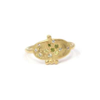 Bague Mystique Galet serti cz verts #4