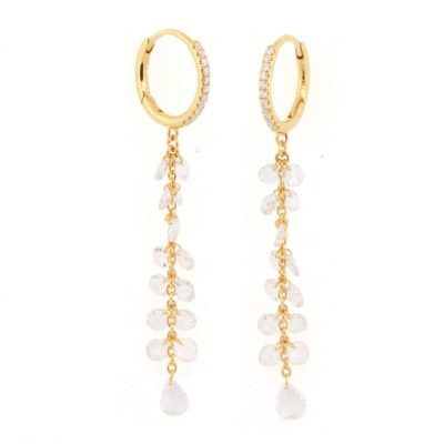 Boucles Waterfall or jaune et diamants