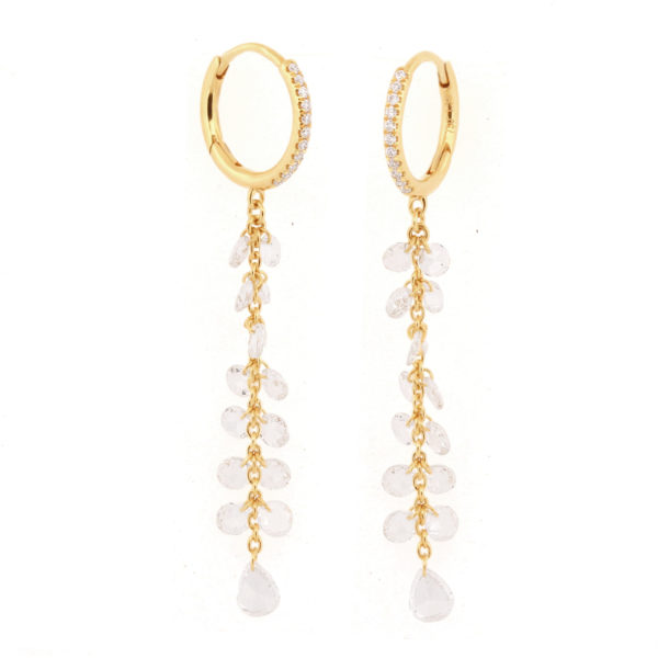 Boucles Waterfall or jaune et diamants