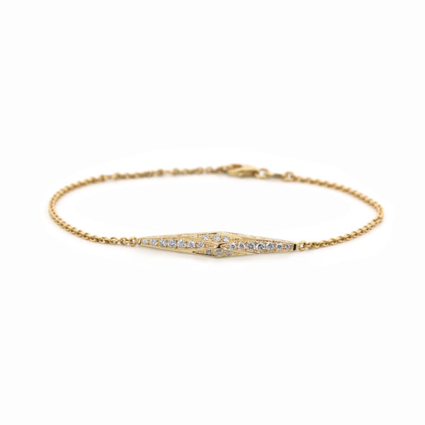 Bracelet Urban Tribe or jaune et diamants 10 ans