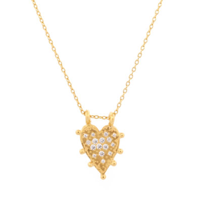 Collier Coeur ExVoto vermeil et cz