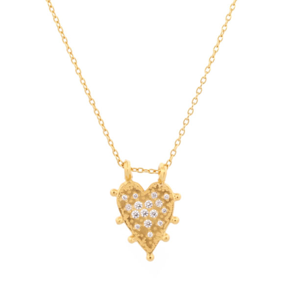 Collier Coeur ExVoto vermeil et cz