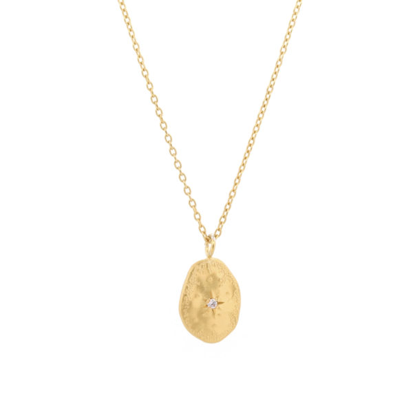 Collier Médaille zircons vermeil-2