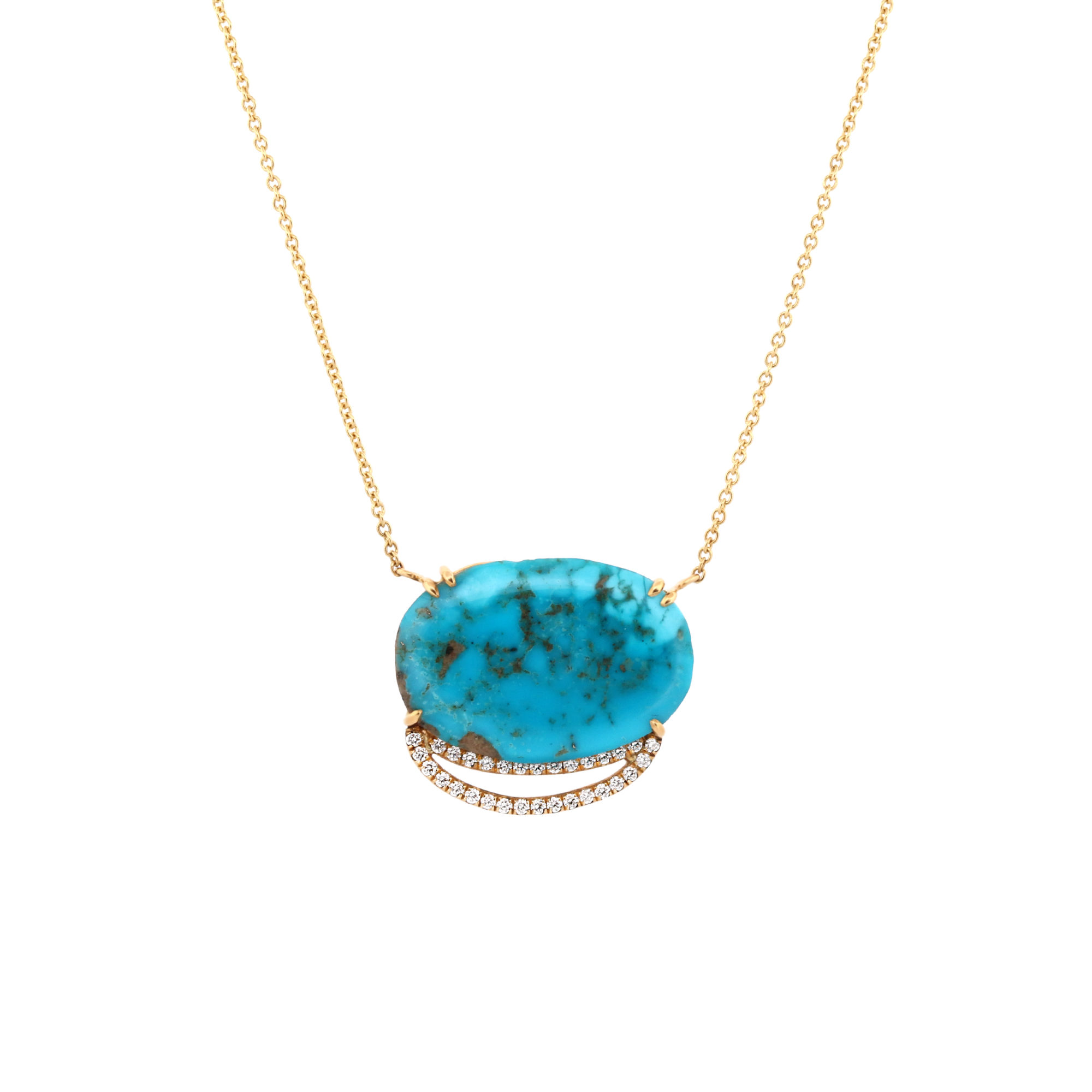 Collier La voyageuse turquoise et diamants