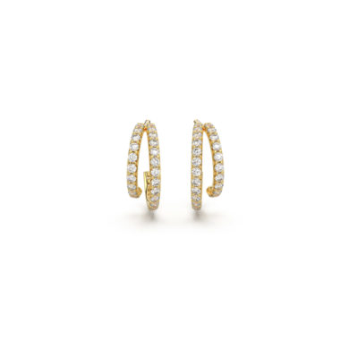 créoles doubles vermeil et zircons 2