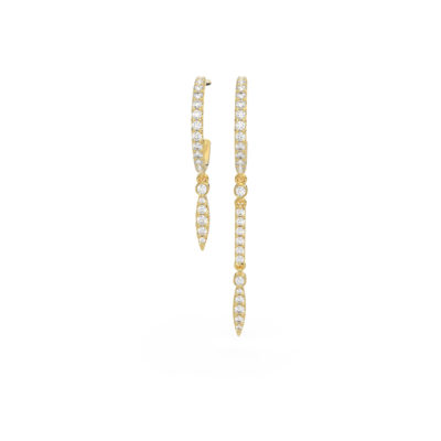 créoles Perseidi or jaune et diamants version courte-1