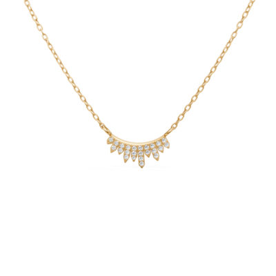 Collier Soleil or jaune et diamants