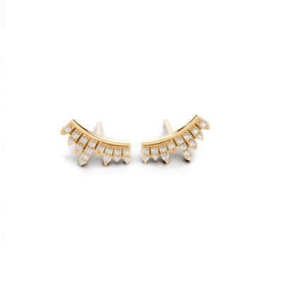 boucles d'oreilles Rayons de Soleil or jaune et diamants